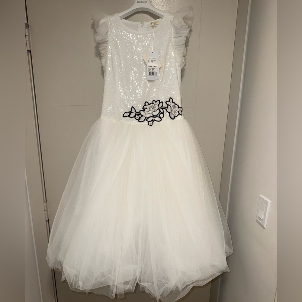 Monnalisa Dress, 12, White